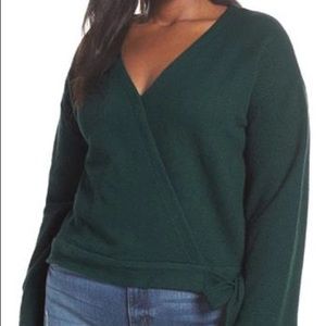 Madewell Texture and Thread Wrap Top in Smoky Spruce